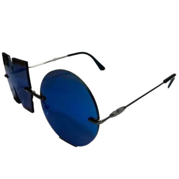 6000 | Blue Mirror NO Novelty Sunglasses - Picture 3 of 6